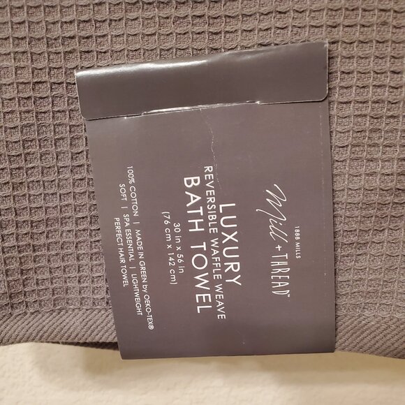 Luxury Reversible Waffle Wave Bath Towel 100% Cotton - Picture 2 of 6